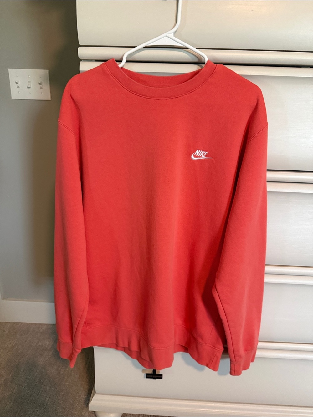 Nike Men’s Coral-Red Crewneck Sweatshirt- worn twice